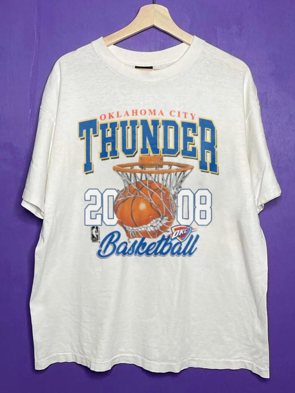 2008 Vintage Oklahoma City Thunder Basketball Shirt, Retro Thunder NBA Shirt Tee